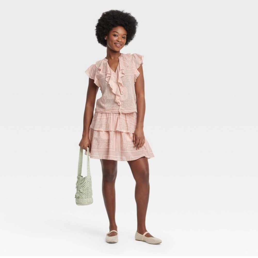 Ruffled Pink Skirt Set